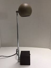 Mid century modern lightolier desk lamp! Vintage Lightolier Tan Lytegem Desk Lamp Mid Century Michael Etsy Desk Lamp Lamp Orb Light