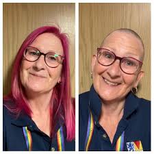 Hope this is ok to post but this brave young lady shaved her beautiful  locks off in support of her niece ! She is hoping to raise as much as  possible for