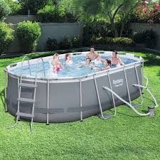 Power Steel 14 X 8 2 X 39 5 Oval Pool Set Walmart Com Oval Pool Above Ground Swimming Pools Swimming Pools