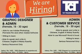 No.1 jobs site in sabah malaysia. Sabah Job Vacancy Graphic Designer Admin Admin Customer Service Jawatan Kosong Terkini Negeri Sabah
