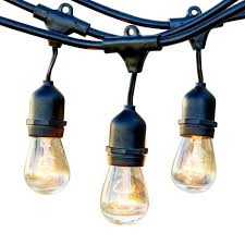 Newhouse Lighting 25 Ft Outdoor String Lights Commercial Grade Incandescent Hanging Lights 10 Light Bulbs Included Cstringinc10 The Home Depot