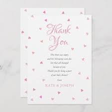 Cute Pink Love Hearts Baby Girl Thank You Poem Zazzle Com Thank You Poems Heart Baby Shower Baby Shower Thank You