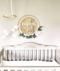 Round Nursery Name Sign Rustic Nursery Decor Boho Chic Etsy Rustic Nursery Decor Boho Chic Nursery Chic Nursery