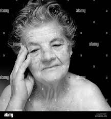 Granny old pensioner elderly Black and White Stock Photos & Images - Alamy