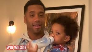 Russell Wilson getting Hugs and Kisses from Win Wilson before date night  with Ciara