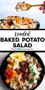 Loaded Baked Potato Salad Easy And Healthy Key To My Lime Recipe In 2020 Christmas Recipes Dinner Main Courses Recipes Halloween Food Dinner