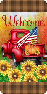 6 X 12 Red Truck Fall Wreath Sign Fall Wreath Etsy Fall Decal Red Truck Cute Fall Wallpaper