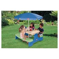 Little Tikes Easy Store Picnic Table With Umbrella Target Picnic Table With Umbrella Picnic Table Backyard For Kids