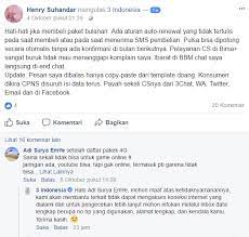 Tidak jauh berbeda dengan cara mengecek nomor tri, untuk mengetahui sisa pulsa nomor 3 yang dimiliki pun dapat anda lakukan. Paket Tri Indonesia Mencuri Pulsa Konsumen Berikut Penjelasanya Lemot Dan Gangguan Sudah Biasa Portal Aduan Bersama Provider Tri Indonesia Tuliskan Keluhan Anda