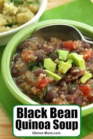 Black Bean Soup With Quinoa Is An Easy Recipe That Uses Just One Pot In Less Than 30 Minutes You Have A Healthy And Delicious Recipes Quinoa Soup Easy Meals