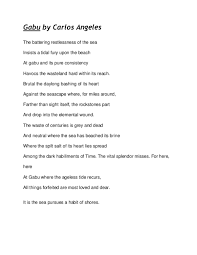 Here is a stanza from a canonical philippine poem in english, gabu by carlos a. Doc Gabu Ken Arceo Academia Edu