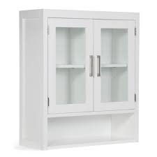Also, this cabinet attached directly to one side of the wall along with the mirror and few open shelves. Marshal Double Door Wall Bath Cabinet White Wyndenhall Target