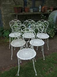 How to restore old cast garden furniture by colscopters. French Wrought Iron Set 6 Garden Chairs 222734 Sellingantiques Co Uk