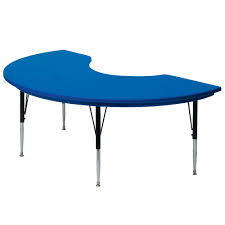 Correll Ar4872 48 X 72 Blue Plastic Adjustable Height Kidney Table Kidney Table Table Activity Table