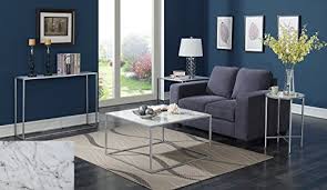 There aren't any tables, so just pull up a stool and enjoy your coffee in the sunshine. Convenience Concepts Gold Coast Faux Marble Coffee Table Faux Marble Silver Pricepulse