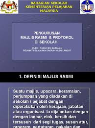 Protokol membantu dalam proses pengiriman dan penerimaan data dalam proses komunikasi. Pengurusan Majlis Rasmi Sekolah