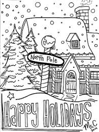 Puppy, dog, wolf, kitten, unicorn, coloring pages for kids, my little pony. Happy Holidays North Pole Christmas Coloring Sheet By Art With Ms C