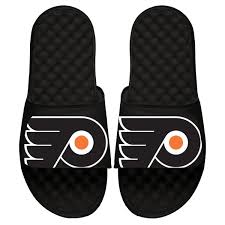 The philadelphia flyerslogo has held practically identical appearance, with the only exception with the subtle color modification in 1990. Philadelphia Flyers Islide Blown Up Logo Slide Sandals Black