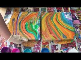 Acrylique Pouring 5 Technique Creation D Un Diptyque Peinture Pouring Tableau Abstrait Peinture
