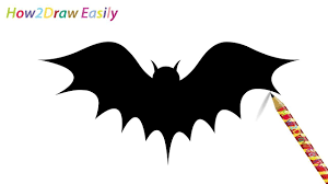 Draw A Bat Easy Drawings Easy Drawing Steps Bat Silhouette