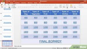 A design that mimics the look of the tv show. How To Make A Jeopardy Game On Powerpoint With Pictures
