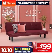 Rangkanya yang terbuat dari besi dan tipis membuat sofa satu ini terlihat sederhana dan bagus. Sofa Bed Cantik Beli Online Di Shopee Harga Cuma Rm199