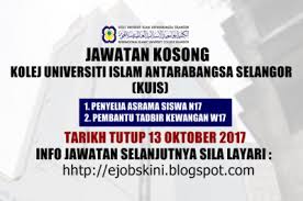 Fakulti perniagaan dan sains pengurusan. Jawatan Kosong Kolej Universiti Islam Antarabangsa Selangor Kuis 13 Oktober 2017 Pdt Kuala Kangsar E Tanah Perak
