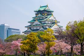 A vast park with a total area of 105.6 ha, located in the center of osaka. Osaka Castle With Cherry Blossoms Inside Osaka