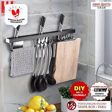 Rumahtigapuluh kabi dapur pallet diy kabinet pasang siap. Promo Eksklusif Unisoh Rak Dapur Gantung Rak Pisau Aluminium Rak Peralatan Dapur Kait Limited Shopee Indonesia