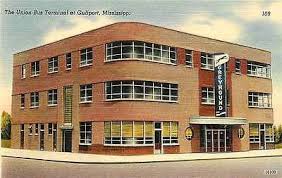 Gulfport Mississippi Ms 1940 Greyhound Union Bus Terminal Vintage Linen Postcard Moodys Vintage Postcards Gulfport Bus Terminal Gulfport Mississippi