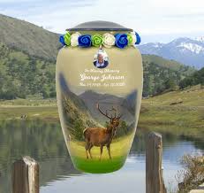 Mountainside Deer Cremation Urn