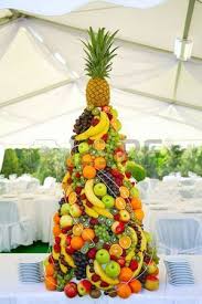 Pyramide Avec Des Fruits Tropicaux Sur Le Banquet De Mariage Fruits Mariage Banquet De Mariage Fruits Tropicaux