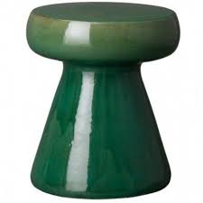 Moss Green Mushroom Shape Ceramic Garden Stool Table Ceramic Garden Stools Transitional Decor Living Room Furniture Layout