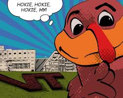 The Hokiebird Takes A Style Cue From Roy Lichtenstein S Oh Jeff I Love You Too But 1964 Virginia Tech Football Hokies Cute Cartoon