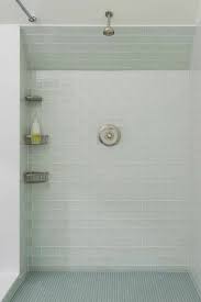 Then you might need to spend some time selecting the most suitable shower tiles which can be harmoniously combined with the glass door. Blue Glass Tile Shower Surround Contemporary Bathroom Pinney Designs