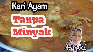 Terong balado dan telur makan malam: Kari Ayam Tanpa Minyak Menu Diet Youtube