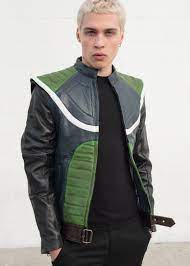Mens Dragon Ball Z Broly Bardock Green Leather Jacket In 2021 Leather Jacket Green Leather Jackets Space Fashion