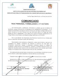 Gobierno del estado de baja california sur, prontuario de la ciudad de la paz., secretaría de desarrollo y fomento económico. Feac Personal Formalizado I Ii Y Iii Etapa