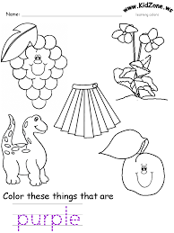 Purple Preschool Colors Color Worksheets For Preschool Color Worksheets