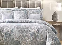 Add a touch of style to your bedroom with this printed duvet cover set. Buy Tahari Home Maison Bedding 3 Piece Queen Size Luxury Cotton 3 Piece Duvet Comforter Cover Shams Set Geometric Intricate Floral Medallion Pattern In Pastel Shades Of Gray Pink Blue White Online