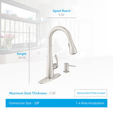 Maybe you would like to learn more about one of these? Moen 87014srs Spot Resist Stainless Essie Pullout Spray Kitchen Faucet With Reflex Technology Faucet Com