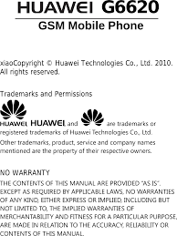 Mobile Phone User Manual HUAWEI G6620 ...