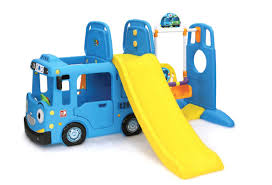 Backyard swing slide children playcentre large outdoor garden fun playhouse wood. Eastsun Kids Plastic Bus Indoor Outdoor Playhouse With Slide And Swing Buy Online In Maldives At Maldives Desertcart Com Productid 163185778