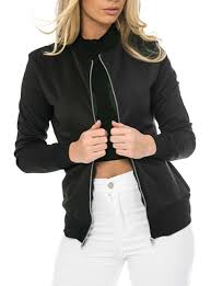 Women S Lightweight Zip Front Jacket Black