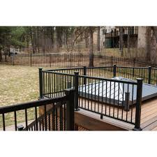 Black Aluminum Deck Railing Home Depot Aria Railing 36 In X 6 Ft Black Powder Coated Aluminum Preassembled Deck Railing Ap162306b The Home Depot In 2020 Deck Railings Deck Metal Deck Railing
