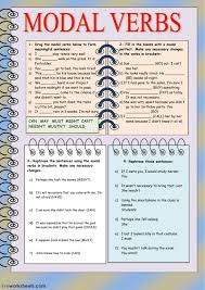 Modal Verbs Interactive And Downloadable Worksheet You Can Do The Exercises Online Or Download Verb Worksheets English Grammar Worksheets Meaningful Sentences