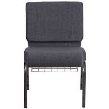 Flash Furniture Hercules Series 21 Wide Dark Gray Fabric Church Chair With 4 Thick Seat Book Rack Silver Vein Frame Base Upc0088914207576 Walmart Com Guest Chair Chair Furniture