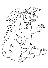 This dragon is on the move! Coloring Pages Printable Dragon Tales Cartoon Coloring Page