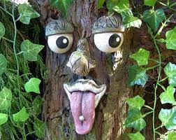 Tree Face Outdoor Garden Ornaments Sculptures Statues Etsy Tree Faces Garden Ornaments Yard Art