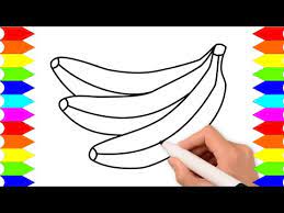 Buah pisang nih buah yang banyak di indonesia banyak juga anak anak yang suka. Cara Menggambar Buah Pisang Belajar Menggambar Dan Mewarnai Anak Tk Dan Paud Youtube